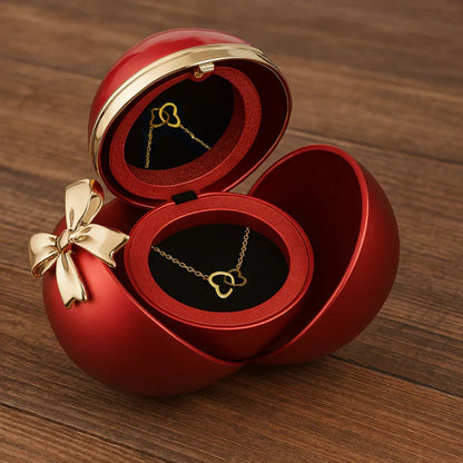 Cofanetto Regalo con Rosa Eterna – Collana Doppio Cuore Incisa