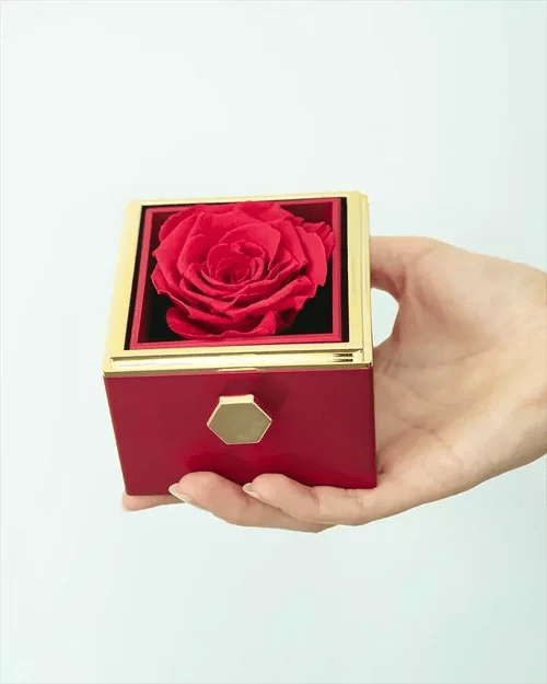 Cofanetto Regalo con Rosa Eterna – Collana Doppio Cuore Incisa